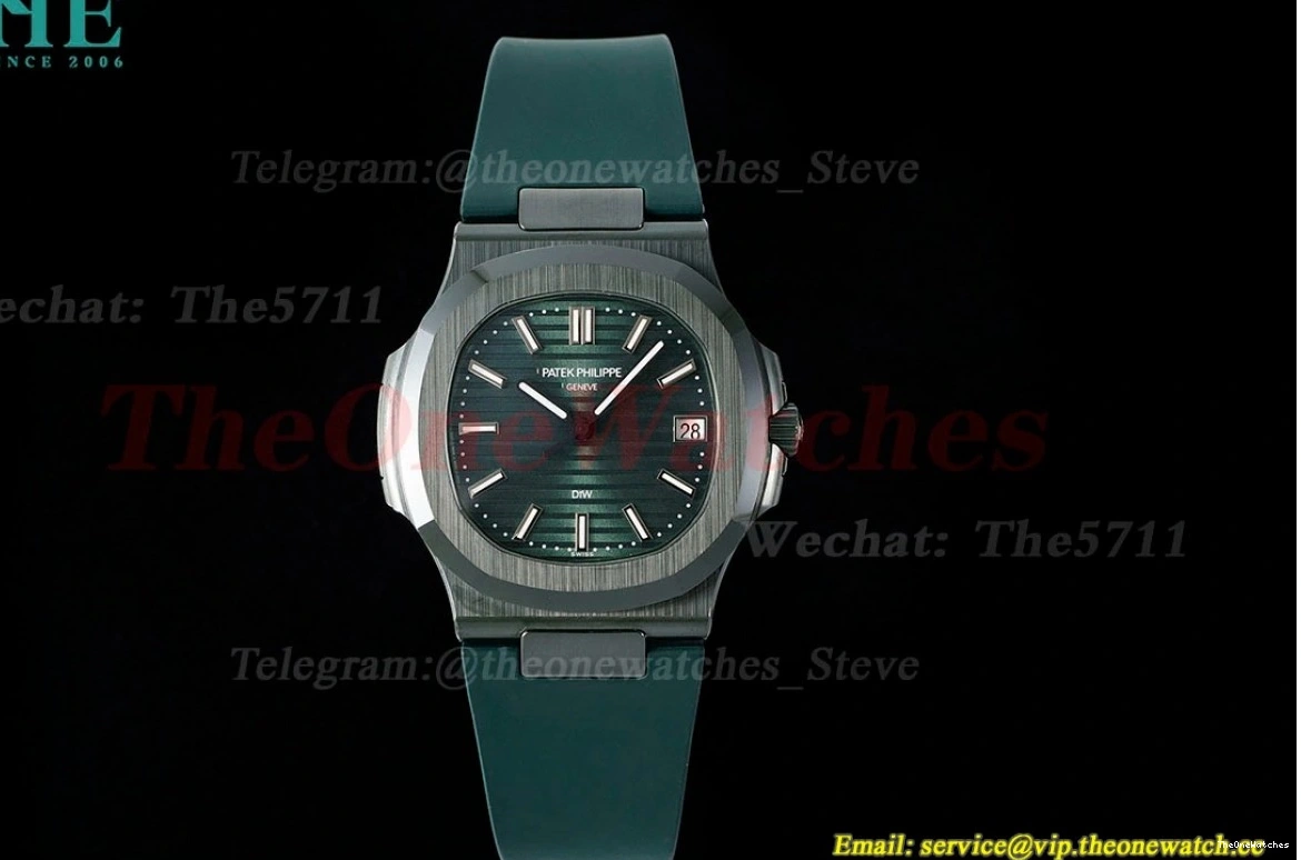 5711 AMGF RU MY9015 Green Nautilus AET Cer Dial 40mm Textured 0409